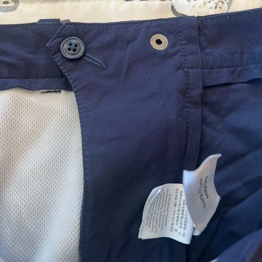 J. Crew Men’s Stretch Tech Shorts Navy Blue Zip Pockets Sz. 33” Waist 9” Inseam